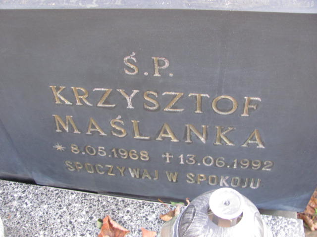 Krzysztof Maślanka 1968 Witnica - Grobonet - Wyszukiwarka osób pochowanych