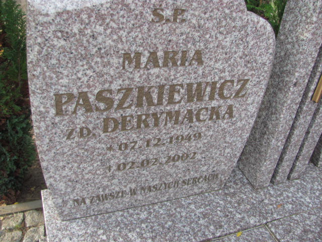 Maria Paszkiewicz 1949 Witnica - Grobonet - Wyszukiwarka osób pochowanych
