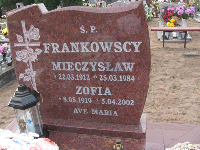 Zofia Frankowska 1919 Witnica - Grobonet - Wyszukiwarka osób pochowanych