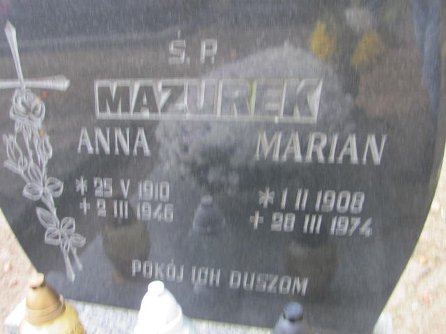 Anna Mazurek 1910 Witnica - Grobonet - Wyszukiwarka osób pochowanych