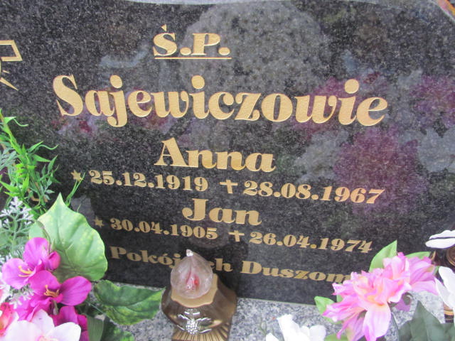 Anna Sajewicz 1919 Witnica - Grobonet - Wyszukiwarka osób pochowanych