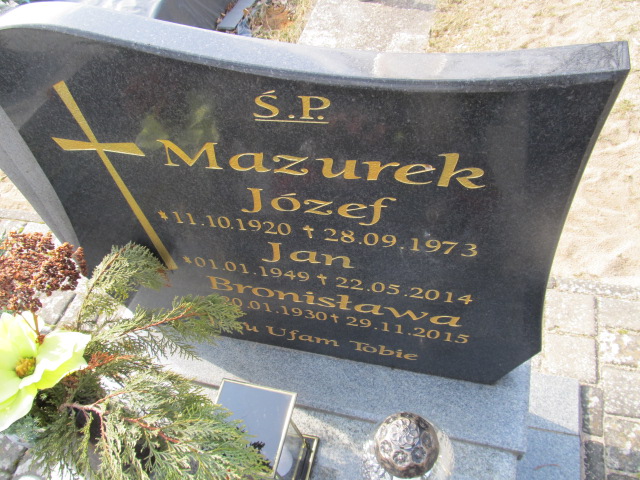 Józef Mazurek 1920 Witnica - Grobonet - Wyszukiwarka osób pochowanych