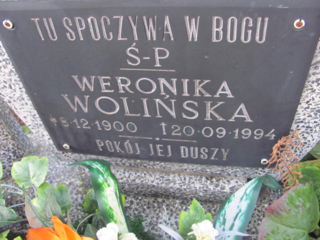 Weronika Wolińska 1900 Witnica - Grobonet - Wyszukiwarka osób pochowanych
