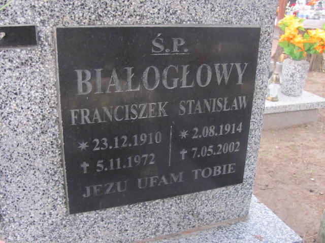 Franciszek Białogłowy 1910 Witnica - Grobonet - Wyszukiwarka osób pochowanych