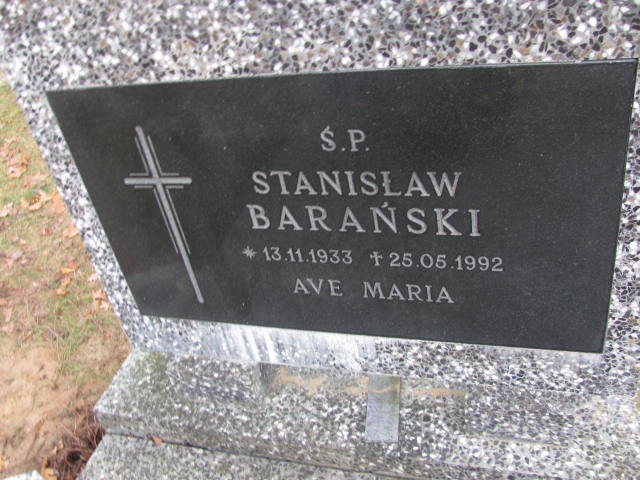 Stanisław Barański 1933 Witnica - Grobonet - Wyszukiwarka osób pochowanych