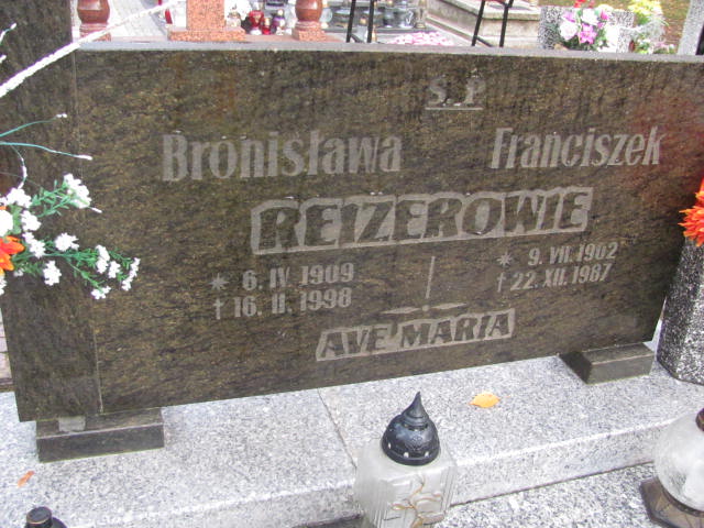 Franciszek Reizer 1902 Witnica - Grobonet - Wyszukiwarka osób pochowanych