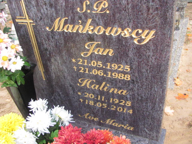 Jan Mańkowski 1925 Witnica - Grobonet - Wyszukiwarka osób pochowanych