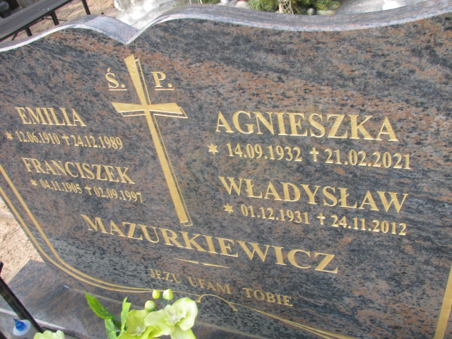 Emilia Mazurkiewicz 1910 Witnica - Grobonet - Wyszukiwarka osób pochowanych