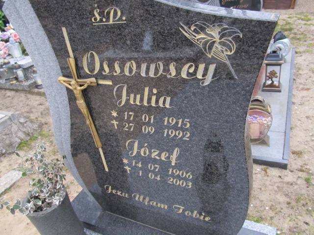 Józef Ossowski 1906 Witnica - Grobonet - Wyszukiwarka osób pochowanych