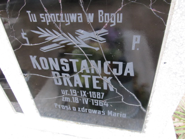 Konstancja Bratek 1887 Witnica - Grobonet - Wyszukiwarka osób pochowanych